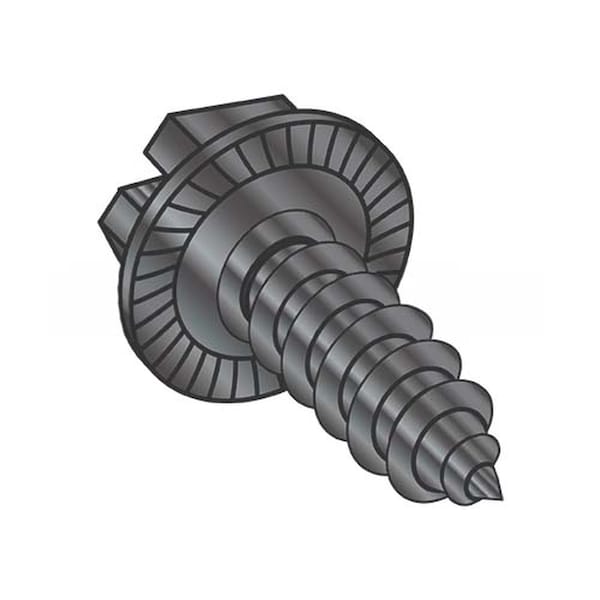 Usa Industrials Self-Drilling Screw, #10-16 x 3/4", Black Oxide Steel Flange Hex Head Slotted Drive BULK-SCRW-14361 - main